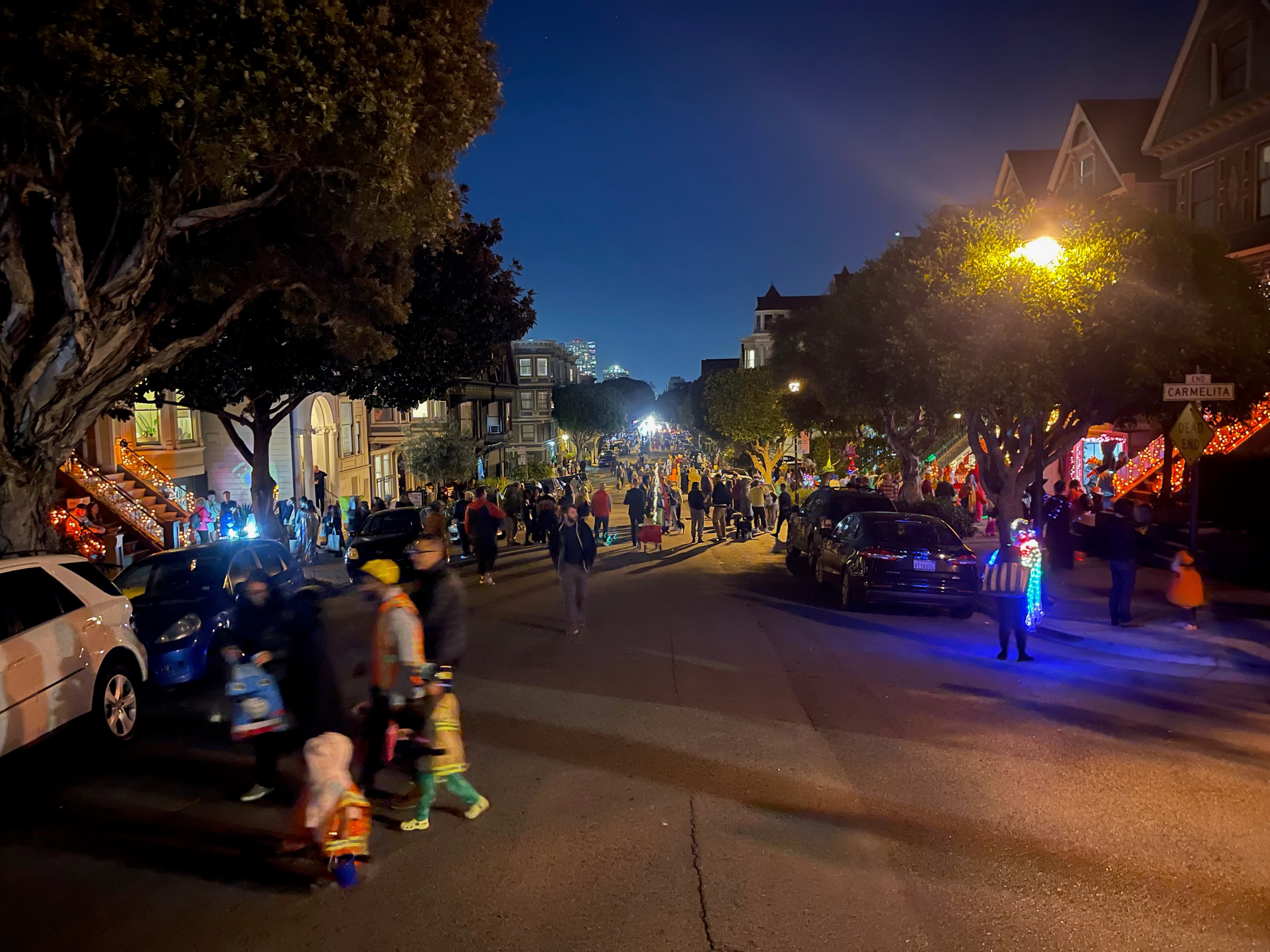 Waller St decorated for the Halloween festival