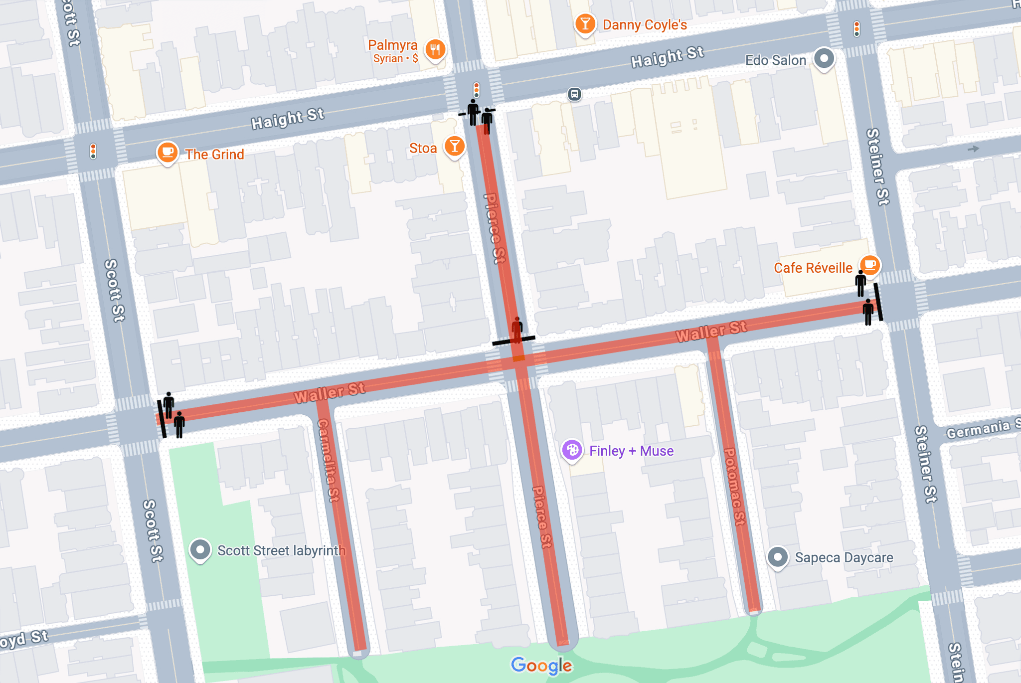 Sitemap of closed streets